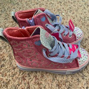 Twinkle Toes Skechers Velvety Glam Slip On